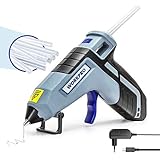 WORKPRO - Pistola de pegamento caliente inalámbrica de 3,6 V con batería de 2600 mAh y 20 varillas de pegamento, pistola de pegamento eléctrica, apagado automático, calentamiento rápido de 100 S para